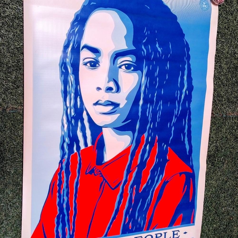 Shepard Fairey Print on Vinyl Canvas We The People Pop Art Poster